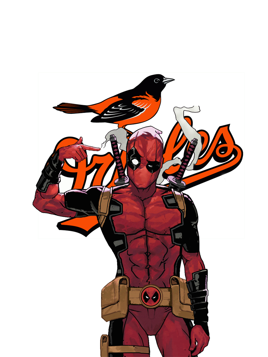 Baltimore Orioles Deadpool Logo vinyl decal